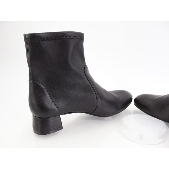 Stuart Weitzman Odetta Ankle Pull On Bootie Size 7.5 Black Leather Pointed Toe - Picture 7 of 13